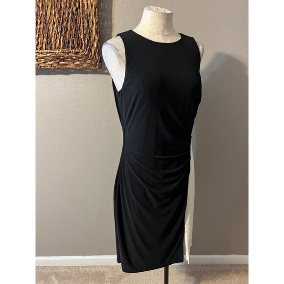Ralph Lauren Dress Black Ivory 12 Panel Washable Stretch Career Church - Picture 3 of 6